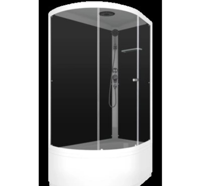 Душ кабина DOMANI-Spa SIMPLE 128 high R С КОРОБКОЙ,высокий поддон,черные стенки,стекло